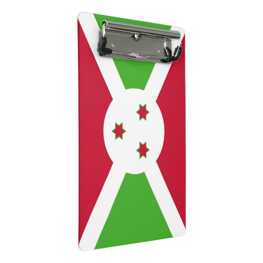 Mini-Zwischenablage mit Flagge Burundis Mini Klemmbrett (Schrägansicht)