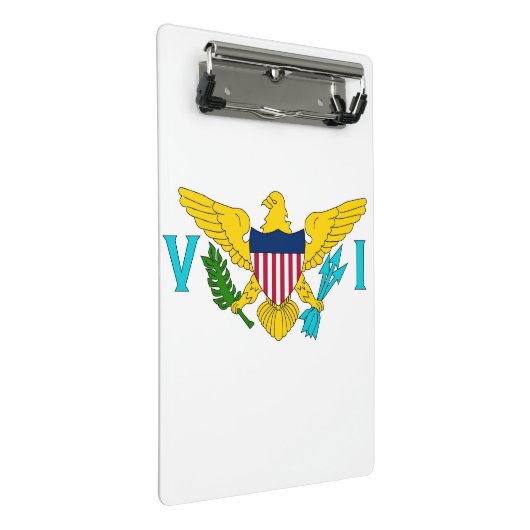 Mini-Zwischenablage mit Flagge der Jungfrau Island Mini Klemmbrett (Schrägansicht)