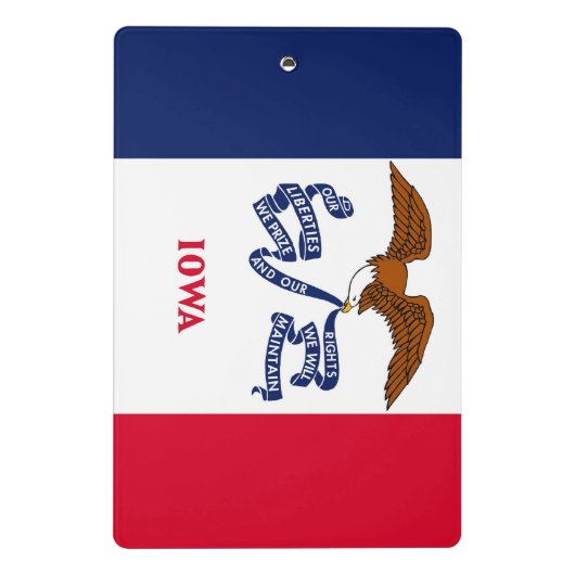 Mini-Zwischenablage mit Flagge des Iowa-Staat, USA Mini Klemmbrett (Rückseite)