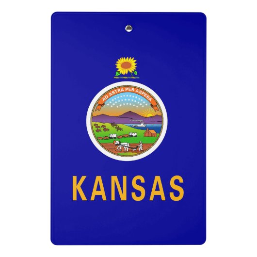 Mini-Zwischenablage mit Flagge des Kansas-Staat, U Mini Klemmbrett (Rückseite)