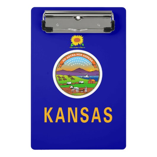 Mini-Zwischenablage mit Flagge des Kansas-Staat, U Mini Klemmbrett (Vorderseite)