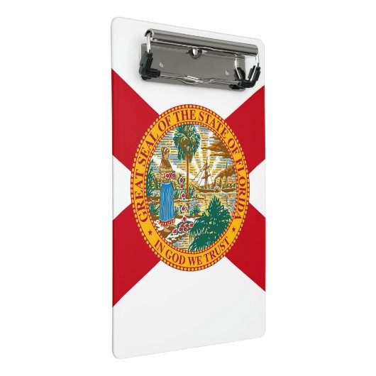 Mini-Zwischenablage mit Flagge Floridas, USA Mini Klemmbrett (Schrägansicht)