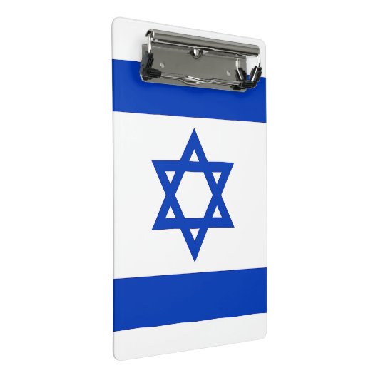 Mini-Zwischenablage mit Flagge Israels Mini Klemmbrett (Schrägansicht)