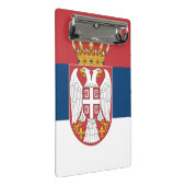 Mini-Zwischenablage mit Flagge Serbiens Mini Klemmbrett (Schrägansicht)