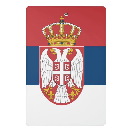 Mini-Zwischenablage mit Flagge Serbiens Mini Klemmbrett (Rückseite)