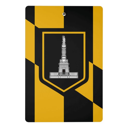 Mini-Zwischenablage mit Flagge von Baltimore, USA Mini Klemmbrett (Rückseite)