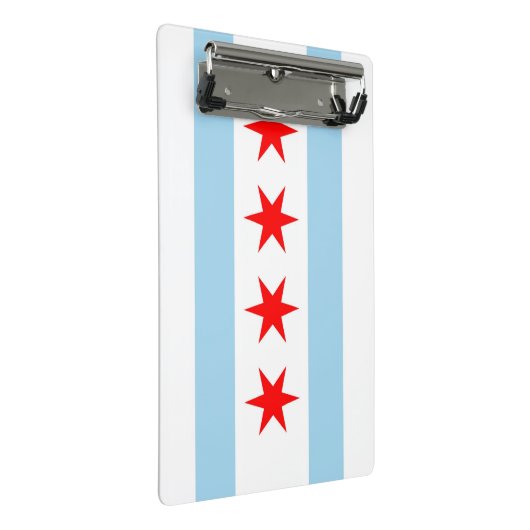 Mini-Zwischenablage mit Flagge von Chicago City, U Mini Klemmbrett (Schrägansicht)
