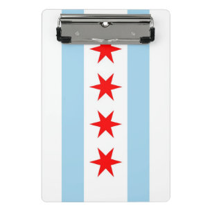 Mini-Zwischenablage mit Flagge von Chicago City, U Mini Klemmbrett