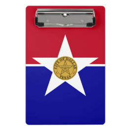 Mini-Zwischenablage mit Flagge von Dallas, USA Mini Klemmbrett