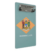 Mini-Zwischenablage mit Flagge von Delaware, USA Mini Klemmbrett (Schrägansicht)