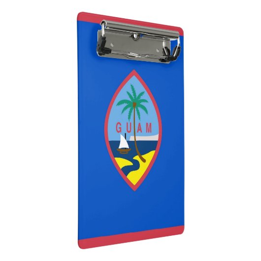Mini-Zwischenablage mit Flagge von Guam, USA Mini Klemmbrett (Schrägansicht)