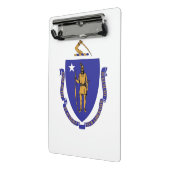 Mini-Zwischenablage mit Flagge von Masachusetts, U Mini Klemmbrett (Gewinkelt2)