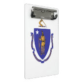 Mini-Zwischenablage mit Flagge von Masachusetts, U Mini Klemmbrett (Schrägansicht)