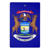 Mini-Zwischenablage mit Flagge von Michigan, USA Mini Klemmbrett (Rückseite)