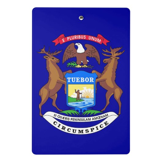 Mini-Zwischenablage mit Flagge von Michigan, USA Mini Klemmbrett (Rückseite)