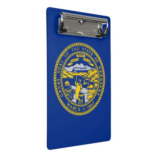 Mini-Zwischenablage mit Flagge von Nebraska, USA Mini Klemmbrett (Schrägansicht)