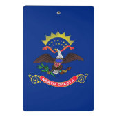 Mini-Zwischenablage mit Flagge von North Dakota Mini Klemmbrett (Rückseite)