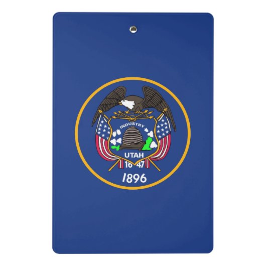 Mini-Zwischenablage mit Flagge von Utah, USA Mini Klemmbrett (Rückseite)