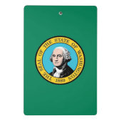 Mini-Zwischenablage mit Flagge von Washington, USA Mini Klemmbrett (Rückseite)