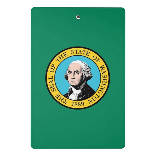 Mini-Zwischenablage mit Flagge von Washington, USA Mini Klemmbrett (Rückseite)