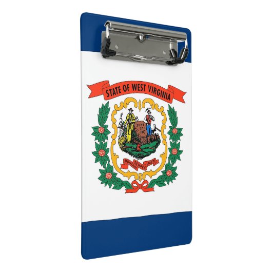 Mini-Zwischenablage mit Flagge von West Virginia, Mini Klemmbrett (Schrägansicht)