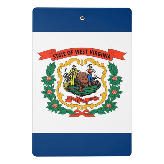 Mini-Zwischenablage mit Flagge von West Virginia, Mini Klemmbrett (Rückseite)