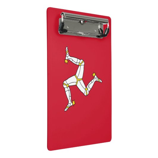 Mini-Zwischenablage mit Isle Man-Flagge, Vereinigt Mini Klemmbrett (Schrägansicht)
