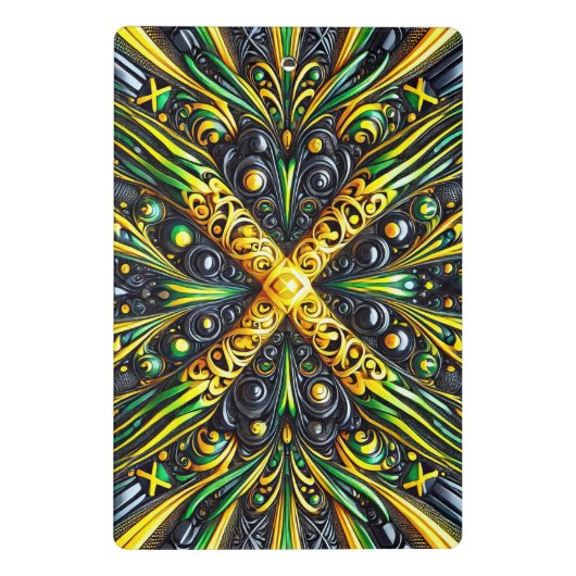 Mini-Zwischenablage mit jamaikanischen Farben Mini Klemmbrett (Rückseite)