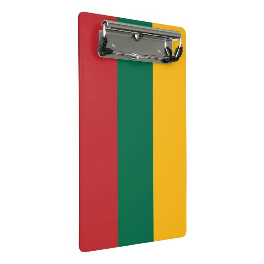 Mini-Zwischenablage mit litauischer Flagge Mini Klemmbrett (Schrägansicht)