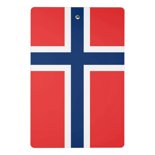 Mini-Zwischenablage mit norwegischer Flagge Mini Klemmbrett (Rückseite)