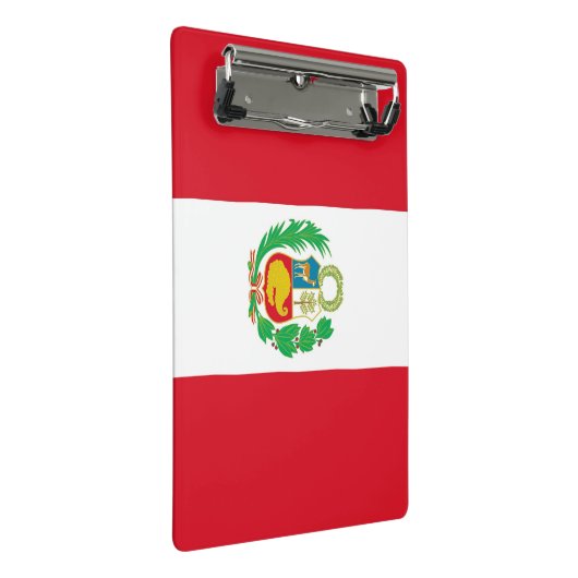 Mini-Zwischenablage mit Peru-Flagge Mini Klemmbrett (Schrägansicht)