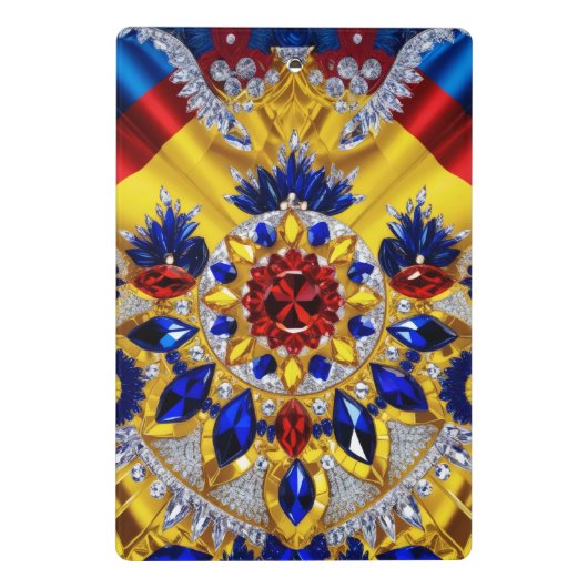 Mini-Zwischenablage mit rumänischen Farben Mini Klemmbrett (Rückseite)