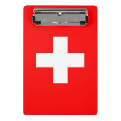 Mini-Zwischenablage mit Schweizer Flagge Mini Klemmbrett (Vorderseite)