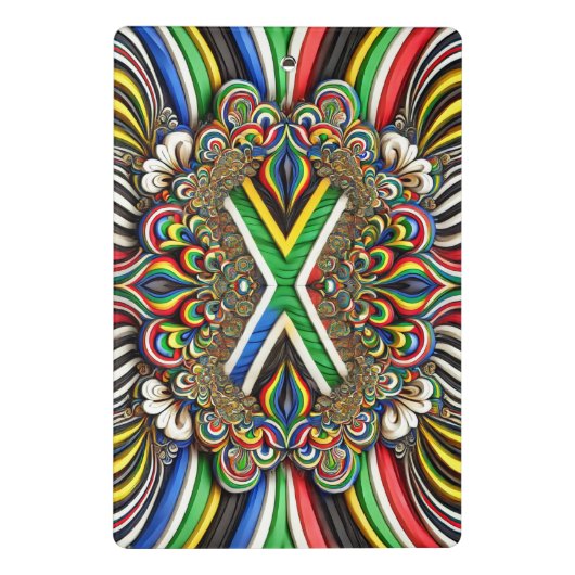 Mini-Zwischenablage mit südafrikanischen Farben Mini Klemmbrett (Rückseite)