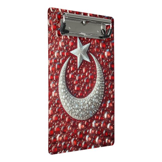 Mini-Zwischenablage mit türkischen Farben Mini Klemmbrett (Schrägansicht)