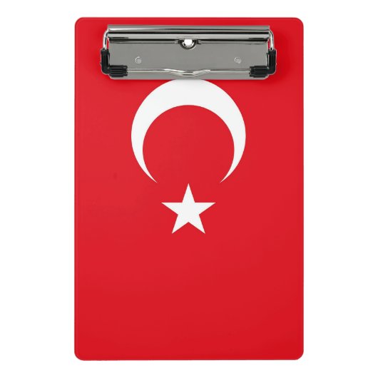 Mini-Zwischenablage mit türkischer Flagge Mini Klemmbrett (Vorderseite)