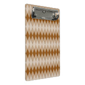 Mini-Zwischenablage - Raute (braun) Mini Klemmbrett (Schrägansicht)