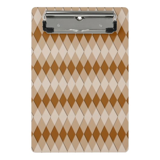 Mini-Zwischenablage - Raute (braun) Mini Klemmbrett (Vorderseite)