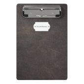 Mini-Zwischenwand aus Grauleder Mini Klemmbrett (Vorderseite)