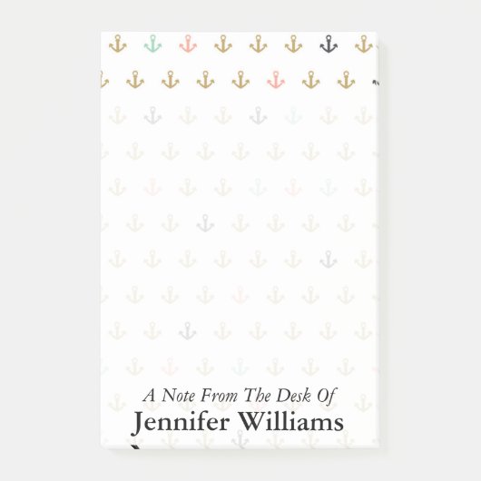 Minianker-Muster | addieren Ihren Namen Post-it Klebezettel (Vorderseite)