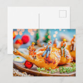 Miniarbeiter mit Weihnachtsgebäck Feiertagspostkarte (Vorne/Hinten)