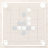 Miniatur 9x9 Go-Board mit Steinen (2) Glasuntersetzer (Rückseite)