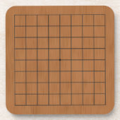 Miniatur 9x9 Goban Brown Wood Texture Getränkeuntersetzer (Vorderseite)