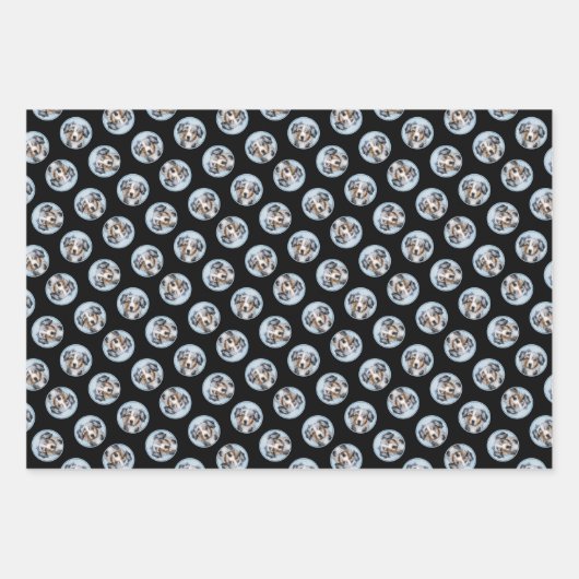 Miniatur American Shepherder Malerei MAS Dog Art Geschenkpapier Set (Vorderseite 3)