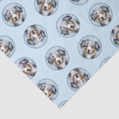 Miniatur American Shepherder Malerei MAS Dog Art Seidenpapier (Ausschnitt)