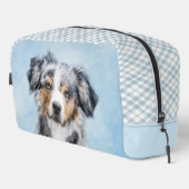 Miniatur American Shepherder Malerei MAS Dog Art Waschbeutel (Rechte Ecke)