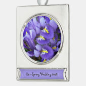 Miniatur Blue Irises Frühblut Banner-Ornament Silber (Links)
