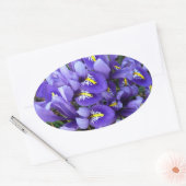 Miniatur Blue Irises Frühblut Ovaler Aufkleber (Umschlag)