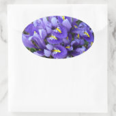Miniatur Blue Irises Frühblut Ovaler Aufkleber (Tasche)