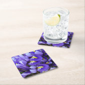 Miniatur Blue Irises Frühblut Rechteckiger Pappuntersetzer (Vor Ort)